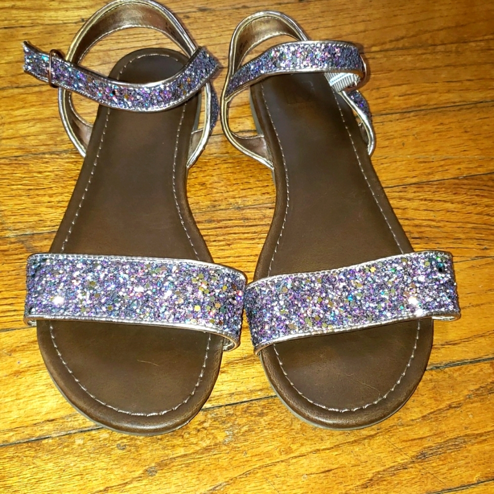 Material Girl pink glitter sparkle sandals 8